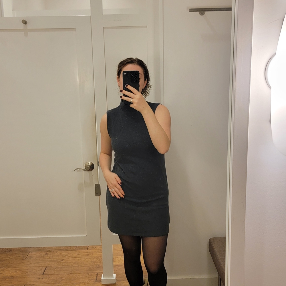 Lou & Grey Love Stretch Mock Neck Sleeveless Dress In Dark Gray